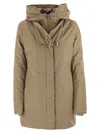 Fay Women Technical Gabardine Toggle Coat In Brown