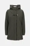 Fay Toggle Coat Tecnico Db Front Staccabile Jacket In Green