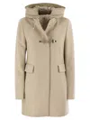 Fay Toggle Coat In Mélange Wool Cloth In Neutral