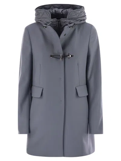 Fay Women Toggle Coat In Wool Cloth In Gray