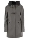 Fay Toggle Coat In Wool Cloth In Multicolor