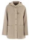 Fay Women Two-material Wool And Cashmere Caban Coat In Brown