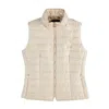 Fay Women's Vest  - Quilt Vest With Embroidery  - Beige In Gray