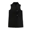 Fay Structured Sleeveless Jacket With High Collar And Textured Fabric