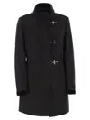 Fay Romantic Coat In Black In Soft Wool Blend Fabric In Black