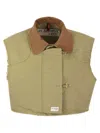 Fay Cropped Mini Waistcoat With Iconic Hooks In Cream
