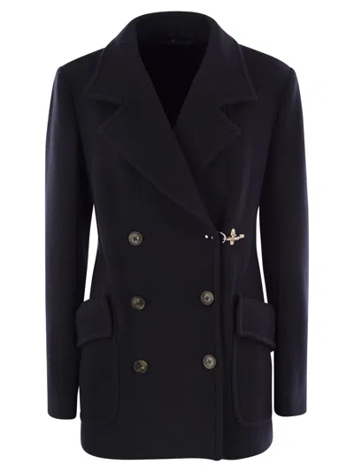 Fay Women Wool And Cashmere Peacoat In Blue