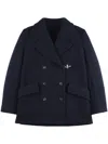 Fay Women Wool Pacoat In Blue