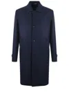Fay Lobster-clasp Single-breasted Coat In Black