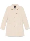 Fay Single-breasted Coat In White