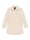 Fay Single-breasted Coat In White
