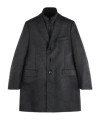 Fay Charcoal Grey Layered Wool-cashmere Jacket In Black