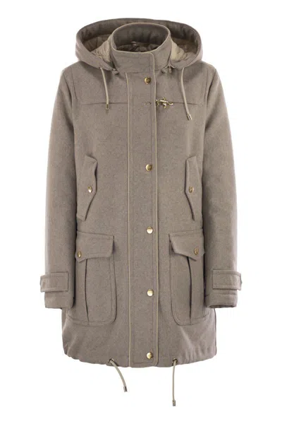 Fay Women Wool And Cashmere Parka In Gray