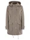 Fay Wool And Cashmere Cloth Parka In Gray
