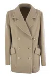 Fay Wool And Cashmere Peacoat In Beige