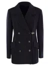 Fay Wool And Cashmere Peacoat In Blue