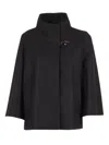 Fay Wool-blend Cape With Hook Closure In Black