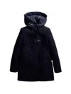Fay Toggle Coat In Black Wool Blend Fabric