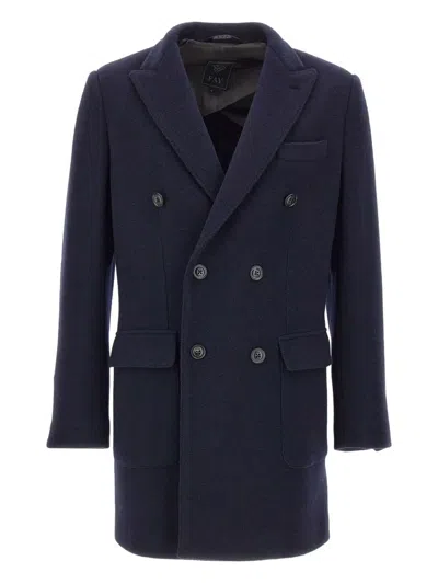 Fay Wool-blend Coat In Blue