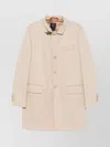 Fay Wool Blend Double-breasted Coat With High Neck In Neutrals