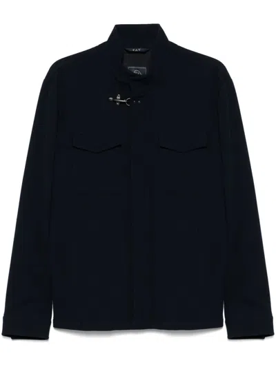 FAY FAY WOOL BLEND SHIRT WITH COTTON