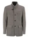 Fay Wool Blend Single Breasted Blazer In Gray