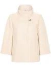 Fay High Collar Wool Cape In White