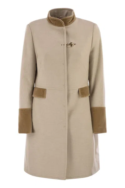 Fay Wool Cloth Coat In Neutral