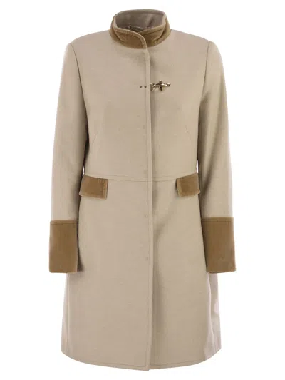Fay Wool Cloth Coat In Neutral