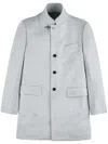 Fay Light Grey Yarn-dyed Wool Blend Fabric Coat