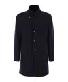 Fay Lobster-clasp Single-breasted Coat In Black
