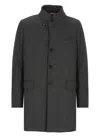 Fay Single-breasted Fitted Coat In Grey