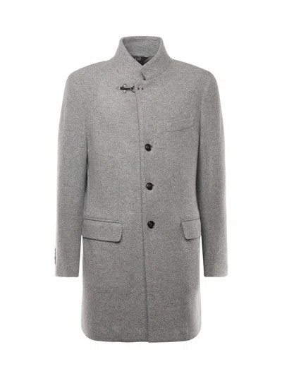 Fay Wool Coat In Gray