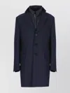 Fay Three-button Detachable-collar Coat In Blue