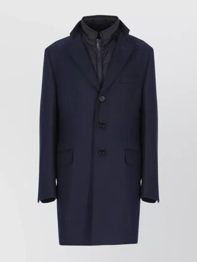 FAY WOOL COAT WITH PEAK LAPEL COLLAR