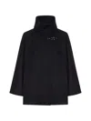 Fay Structured Short Coat With High Collar In Black