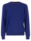Fay Wool Crew-neck Pullover In Bluette