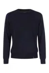 Fay Round-neck Virgin Wool Sweater In Navy Blue