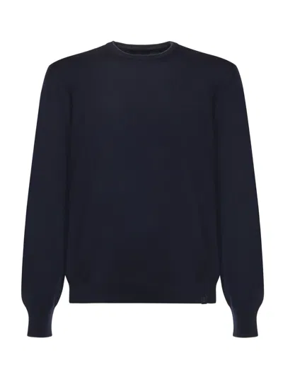 Fay Wool Crewneck Sweater In Blue