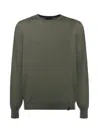 Fay Wool Crewneck Sweater In Green
