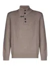 Fay Half Zip Pullover In Neutral