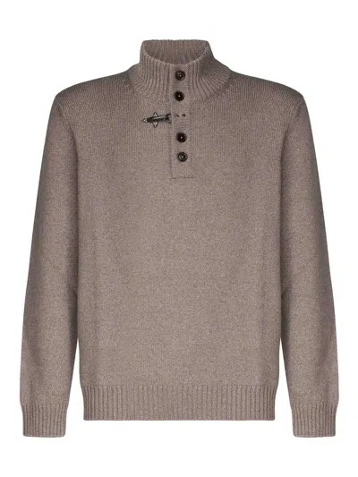 Fay Wool Cubicle Knit In Gray