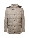 Fay Wool Down Jacket In Brown