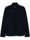 Fay Blue Jacket In Wool With Hook And Pockets