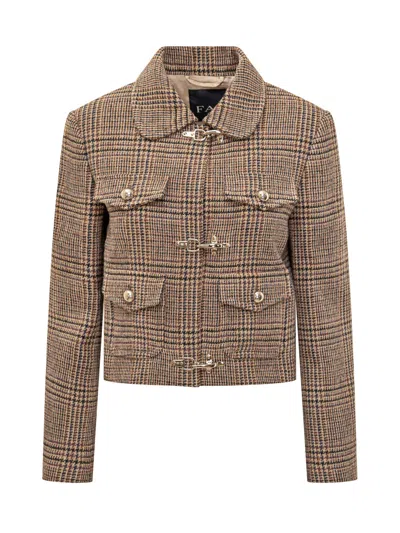 Fay Wool Jacket In Brown