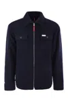 Fay Jacket Wool Blend Buttoned Cuffs In Blue
