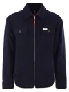 Fay Jacket Wool Blend Buttoned Cuffs In Navy Blue