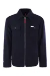 Fay Jacket Wool Blend Buttoned Cuffs In Navy Blue
