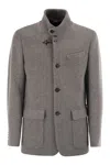 Fay Men Wool Pea Coat In Gray