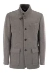 Fay Men Wool Pea Coat In Gray